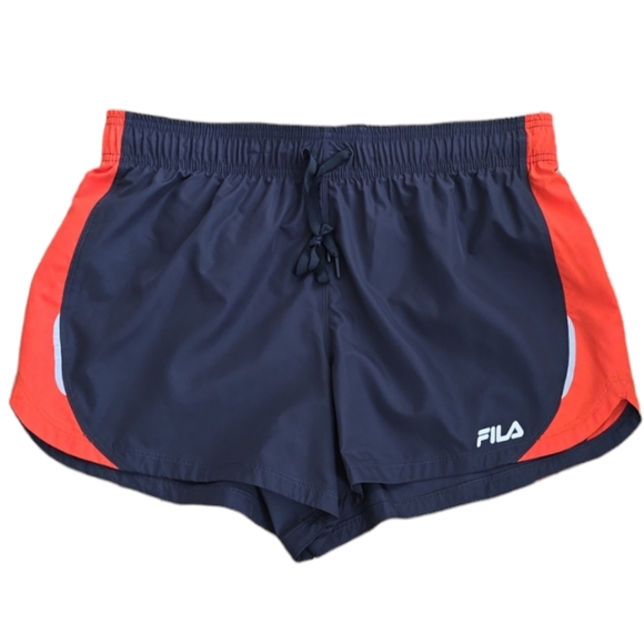 FILA BRAND WOMENS GRAY AND ORANGE ATHLETIC SHORTS SIZE LARGE - Picture 2 of 14